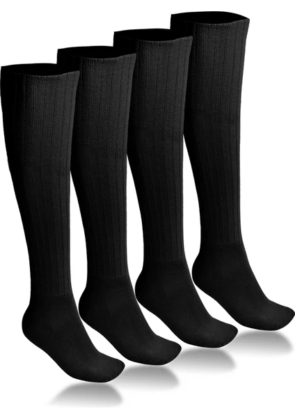 Ciho Socks 4 Çift Diz Altı Kışlık Kadın Yünlü Uyku Çorabı Soft Touch