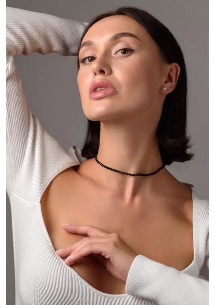 Le Noir Crystal Choker Kolye