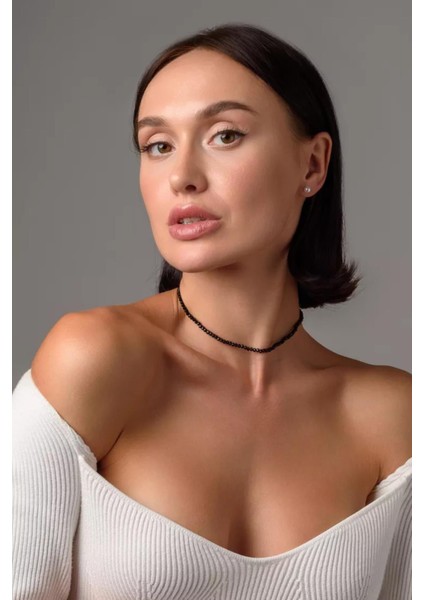 Le Noir Crystal Choker Kolye