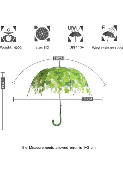 Yeşil Yaprak Şeffaf Umbrla Mavisi (Yurt Dışından) fiyatları