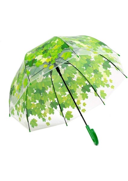 Yeşil Yaprak Şeffaf Umbrla Yeşil (Yurt Dışından)
