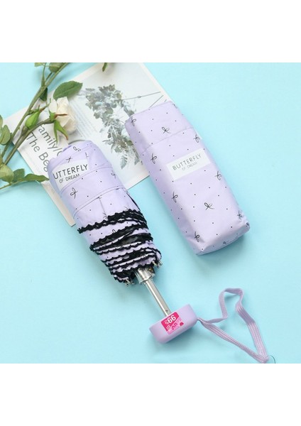 Mini Cep 5 Katlanır Umbrla Mor (Yurt Dışından)