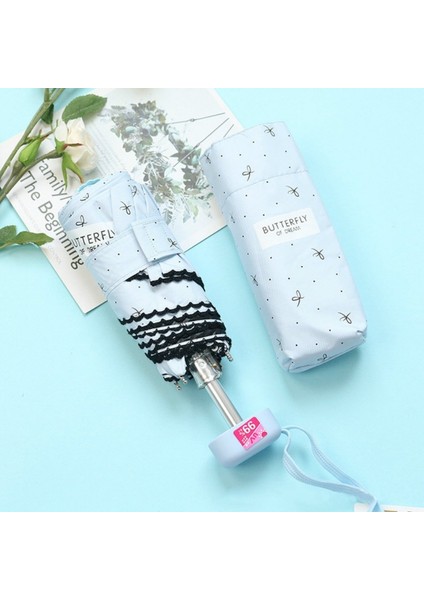 Mini Cep 5 Katlanır Umbrla Açık Mavi (Yurt Dışından)