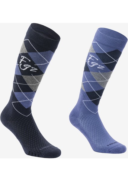 Fouganza Yetişkin Binici Çorabı - Mavi/Lacivert - 500