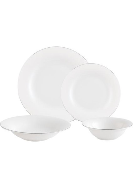 Dormir 6 Kişilik 24 Parça Yemek Takımı - Beyaz/silver