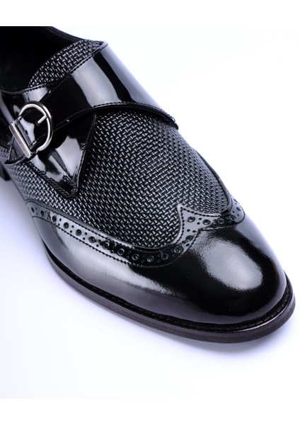 İtalyan stil iç dış naturel deri rugan erkek ayakkabı siyah T12936 indirimleri