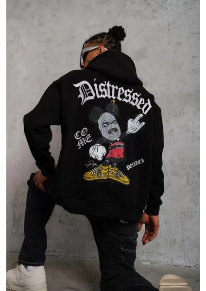 By Kea Erkek Üç Iplik Baskılı Kapüşonlu Sweat - Siyah fiyatları