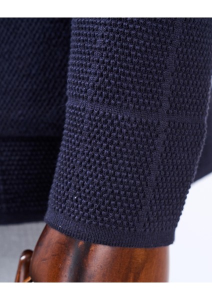 Italyan Stil Slim Fit Düğmeli Triko Ceket Lacivert T13263 indirimleri