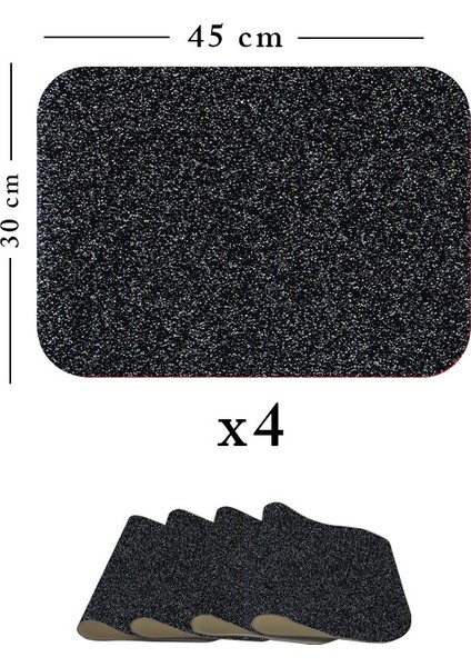 4'lü Pvc Amerikan Servis 30X45 cm Sıvı Geçirmez Leke Tutmaz Siyah Simli modelleri