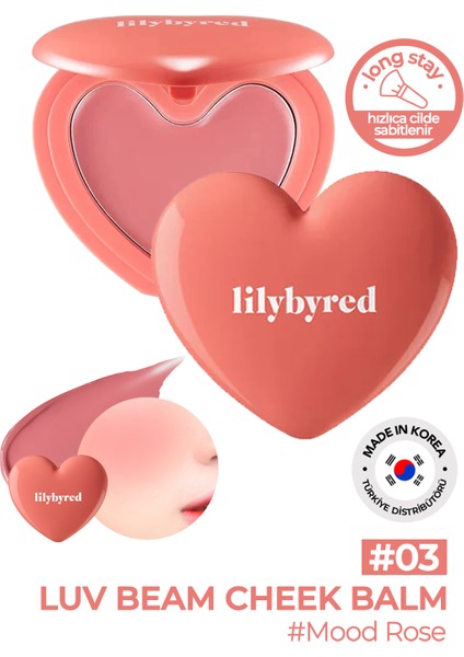 Doğal Görünümlü Krem Allık Luv Beam Cheek Balm - 03 Mood Rose