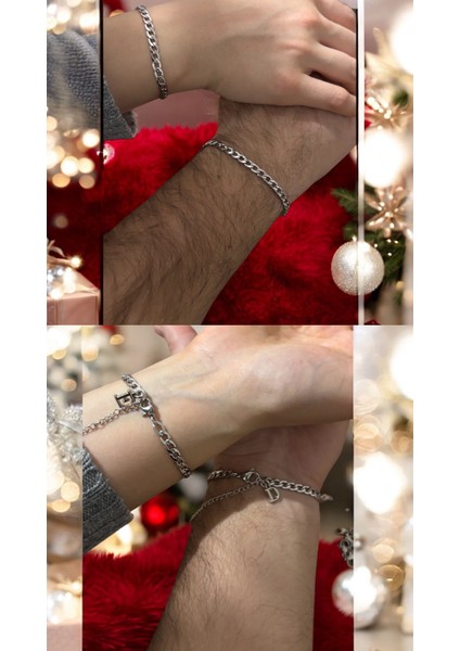 Harfli Çelik Sevgili Bileklik