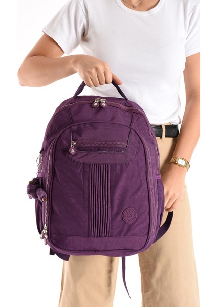 Ultra Hafif Orta Boy Sırt Çantası Çok Cepli Mor (Model: 571-3P)