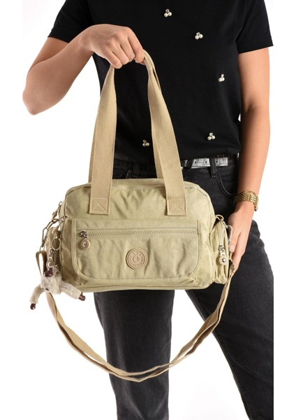 Ultra Hafif Su Geçirmez Çok Cepli Omuz Çantası Krem (Model: 571-5M)