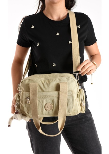 Ultra Hafif Su Geçirmez Çok Cepli Omuz Çantası Krem (Model: 571-5M) fiyatları
