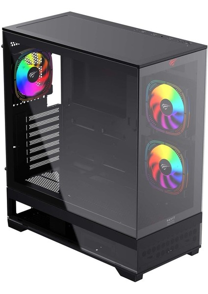 CF925 Tamperli Cam Gaming Oyuncu Kasası Siyah - 3 Rgb Fanlı, Kumandalı, Itx/m-Atx/atx/e-Atx Uyumlu