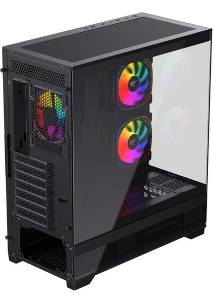 CF925 Tamperli Cam Gaming Oyuncu Kasası Siyah - 3 Rgb Fanlı, Kumandalı, Itx/m-Atx/atx/e-Atx Uyumlu