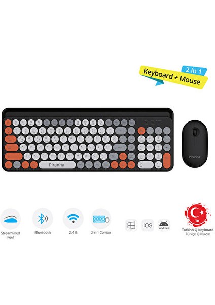 2381 Bluetooth Klavye ve Mouse Seti