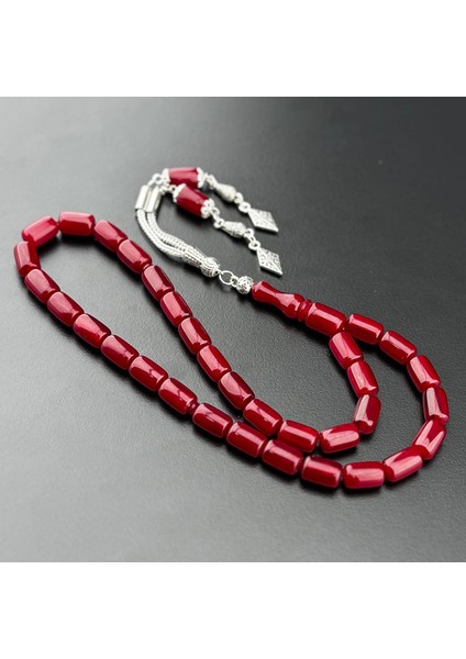 Vişne Renk Osmanlı Usulü Sıkma Kehribar Tesbih fiyatları