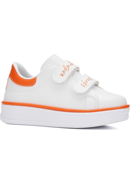 Günlük Erkek Kız Çocuk Sneaker Cırtlı Dikiş Detaylı Kalın Tabanlı Rahat Hafif Spor Ayakkabı 525PF