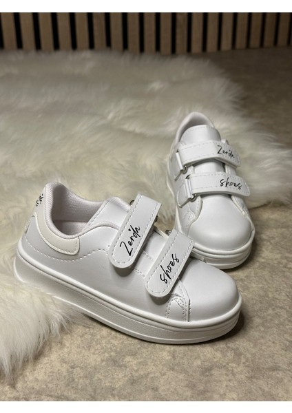 Günlük Erkek Kız Çocuk Sneaker Cırtlı Dikiş Detaylı Kalın Tabanlı Rahat Hafif Spor Ayakkabı 525PF