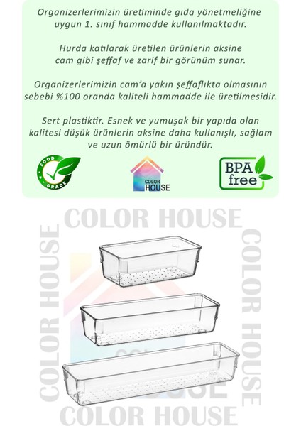 6 Parça Modüler Organizer Düzenleyici Kutu Masaüstü Tezgah Üstü Çekmece Içi Organizer