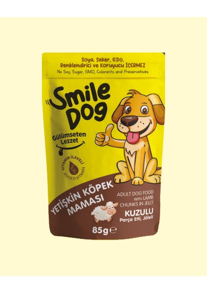 Dog Pouch 85 gr Köpek Küçük-Orta Irk Kuzulu 10 Adet