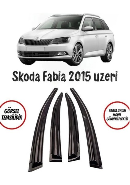 Oto Rüzgarlık Skoda Fabia Cam Rüzgarlığı 4lü 2015 ve Üzeri Takım