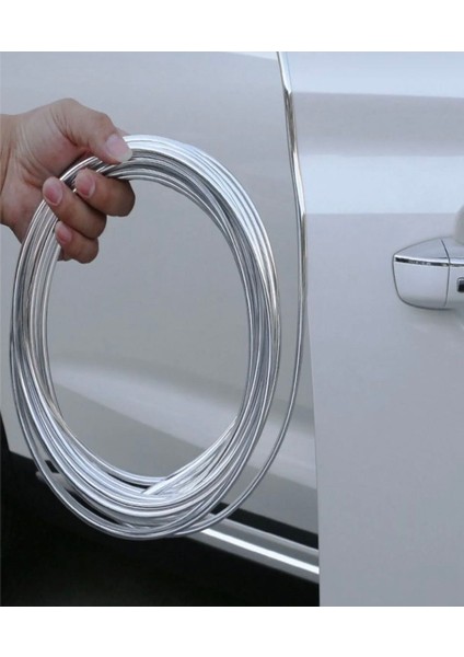 7mm x 10 mt Panjur Krom Kaplama Şeridi Kapı Koruyucu Çizik Önleyici Yapışkanlı Nikelaj Çita fiyatları