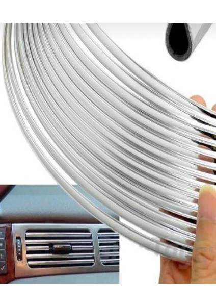 7mm x 10 mt Panjur Krom Kaplama Şeridi Kapı Koruyucu Çizik Önleyici Yapışkanlı Nikelaj Çita fırsatları