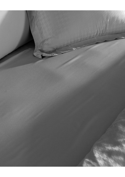 Lune King Size Bambu Saten Nevresim Takımı - Taş