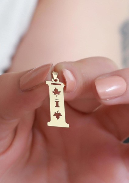 14 Ayar Altın Çınar Yaprağı İ Harf Kolye Ucu fiyatları