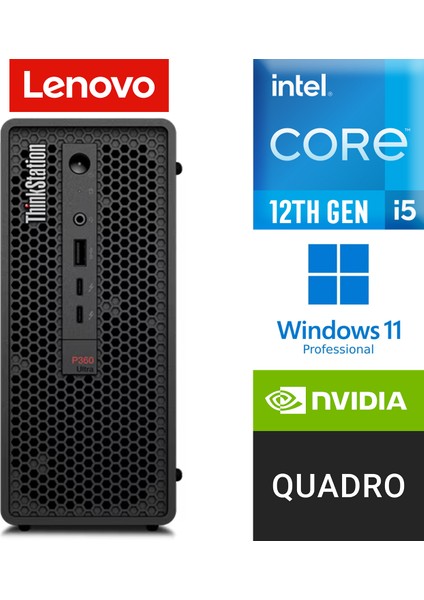 Thinkstation 360 Ultra I5-12600K 32GB 4tb SSD T400 2 GB Windows 11 Pro Masaüstü Bilgisayar Iş Istasyonu 30G1006QTX 009