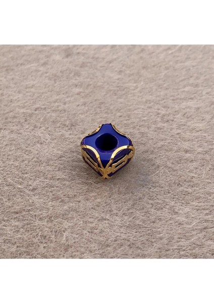 14 Ayar Altın Kafesli Lacivert Boncuk U Harf Kolye Ucu fiyatları