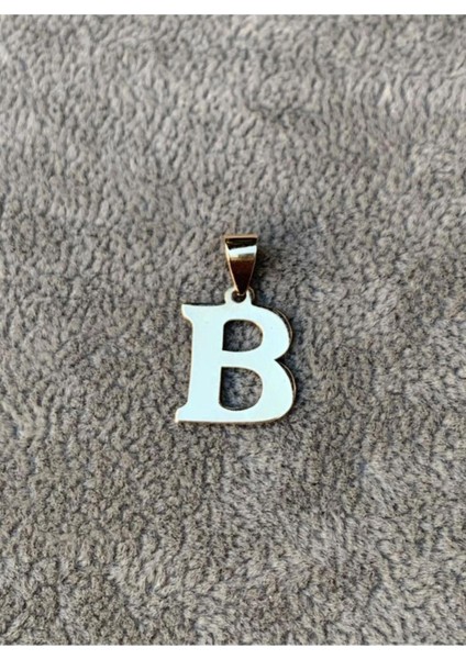 14 Ayar Altın İki Boyutlu B Harfli Kolye Ucu