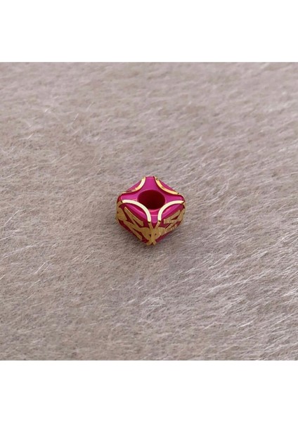 14 Ayar Altın Kafesli Pembe Boncuk M Harf Kolye Ucu fiyatları