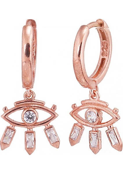 Göz L Gümüş Küpe MS2554, 925 Ayar Gümüş Küpe, Göz Küpe, Hediyelik Küpe, Altın Kaplama