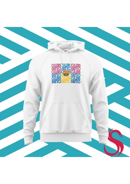Sweatshirt Barca Culers Hoodie Beyaz