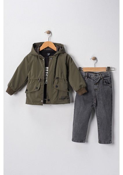 New Cepli 3 Lü Erkek Çoçuk takım - Haki