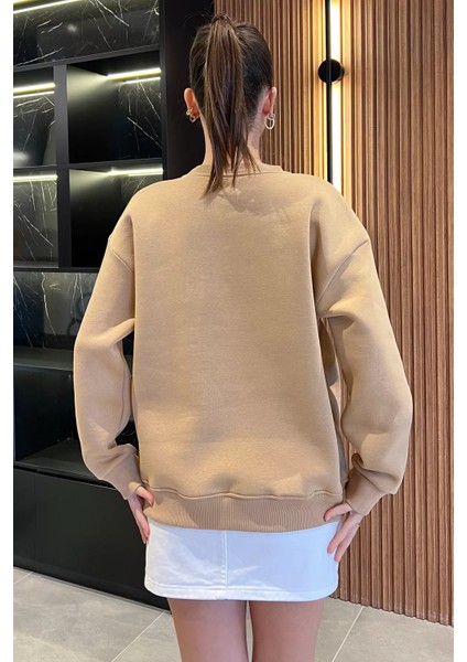 Kadın Üç Iplik Şardonlu Bisiklet Yaka Sweatshirt modelleri