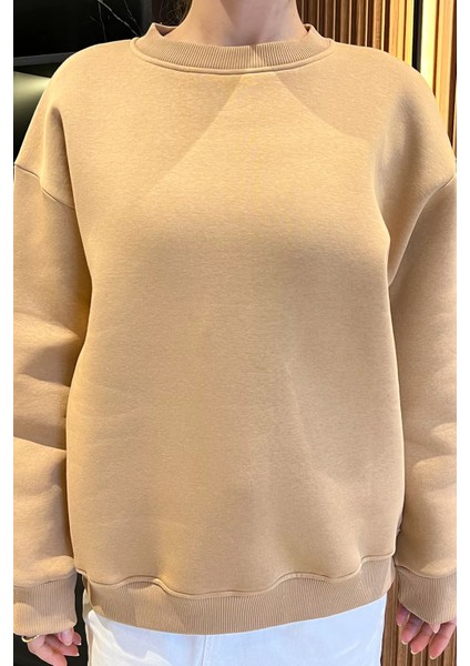 Kadın Üç Iplik Şardonlu Bisiklet Yaka Sweatshirt fırsatları