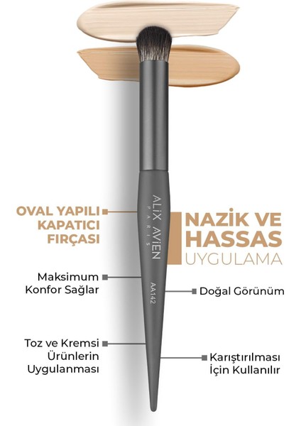 Oval Yapılı Kapatıcı Fırçası - Round Brush AA142