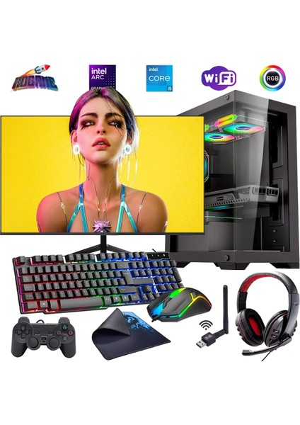 I5 12400F 32GB Ddr4 1tb M2 12GB Arc B580 24" Mon. Oyun Bilgisayarı (Gaming Set)
