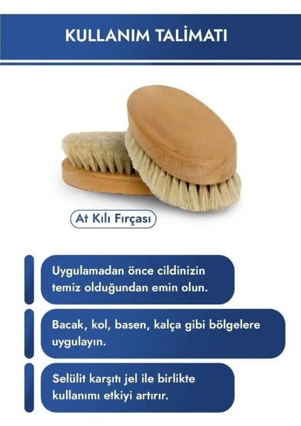 Selülit Fırçası Doğal At Kılı Selülit Karşıtı Çatlak Giderici Fırça Masaj Peeling Cilt Bakım Fırçası