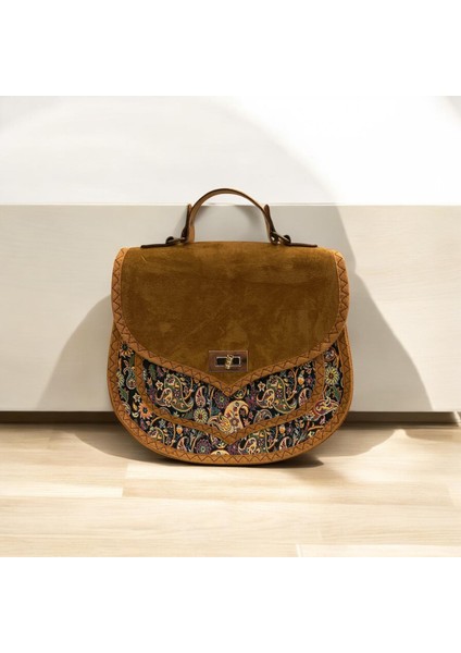 Iran Işi El Yapımı Etnik Desenli Süet Vizon Askılı Orta Boy Omuz Çantası indirimleri