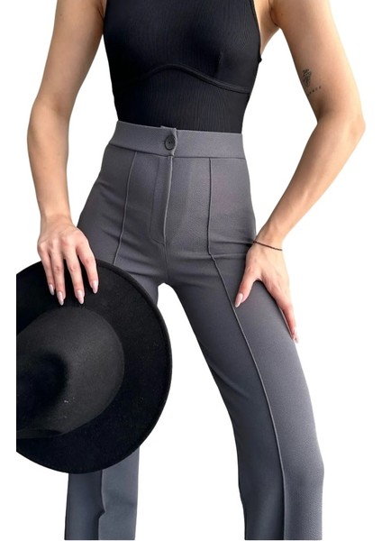 Kadınyüksek Bel Nervür Dikişli Toplarlayıcı Pantolon modelleri