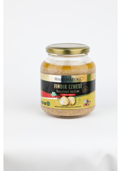 Hazelnatura 180 gr Şekerli Fındık Ezmesi (%70 Fındık, %30 Pancar Şekeri) fiyatları