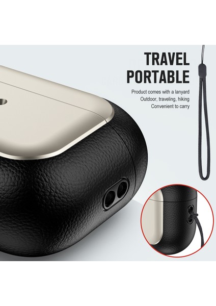 Airpods Pro 2 Tpu Kılıf Litchi Doku Düşme Önleme Kordonlu Kulaklık Kapağı (Yurt Dışından) indirimleri