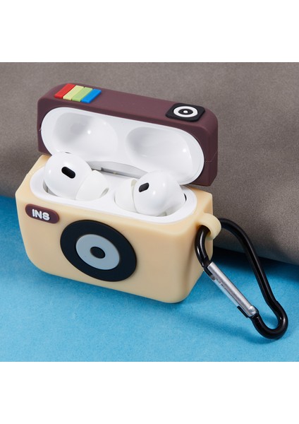 Apple Airpods Pro Kulaklık Silikon Kapak Karabina ile Anında Kamera Koruyucu Kılıf (Yurt Dışından) indirimleri