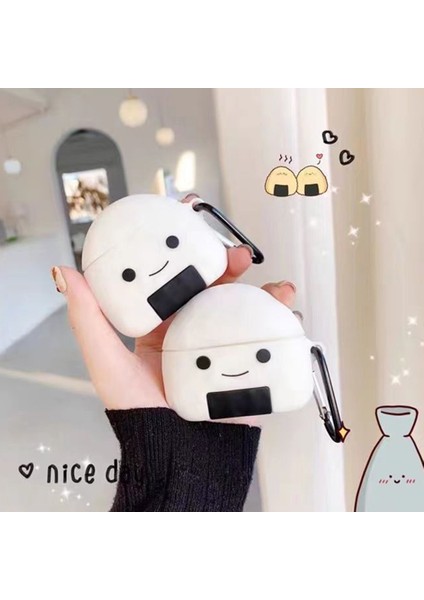 Apple Airpods Kablosuz Şarj Kutulu (2019) / Airpods ve Şarj Kutulu (2019) / (2016) Çanta Karabinalı Pirinç Topu Silikon Kapak (Yurt Dışından) modelleri