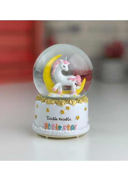 Unicorn Kar Küresi Orta Boy Sarı Ay